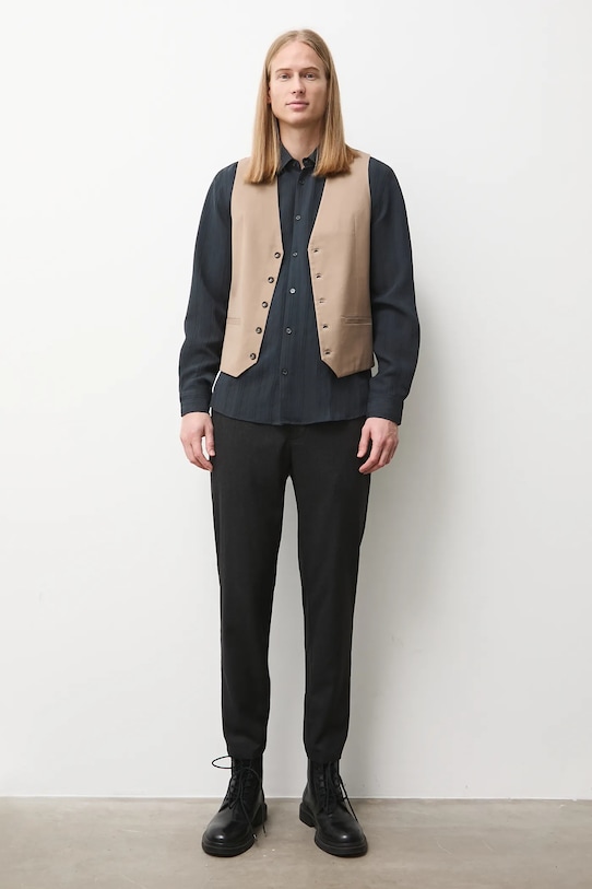 Odzież Kamizelka męska z kolekcji Eviva L'arte RS26-KZM220 beżowy