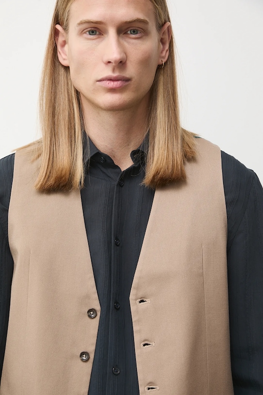 Kamizelka męska z kolekcji Eviva L'arte RS26-KZM220 beżowy