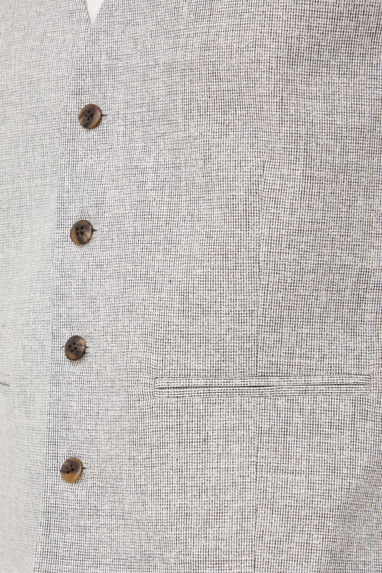 Medicine kamizelka jednorzędowa męska z domieszką lnu RS26-KZM720 beżowy