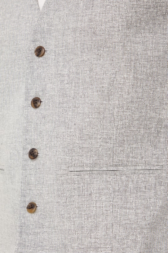 Medicine kamizelka jednorzędowa męska z domieszką lnu RS26-KZM720 beżowy