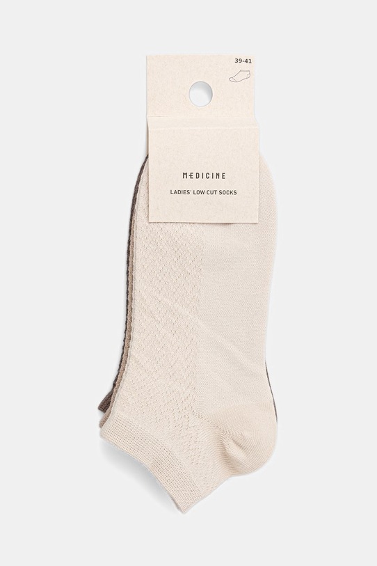 Medicine skarpety damskie bawełniane 3-pack beżowy RS26-LGD533