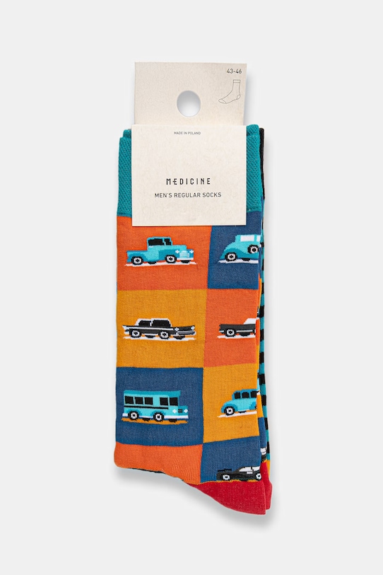 Odzież Skarpetki bawełniane męskie w samochody (2-pack) RS26-LGM304 multicolor