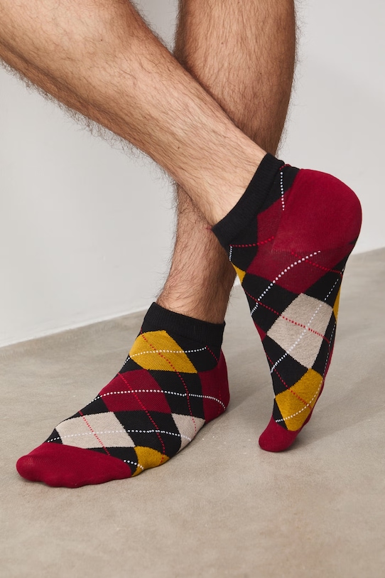 Skarpety męskie bawełniane w kratkę 2-pack multicolor RS26-LGM532