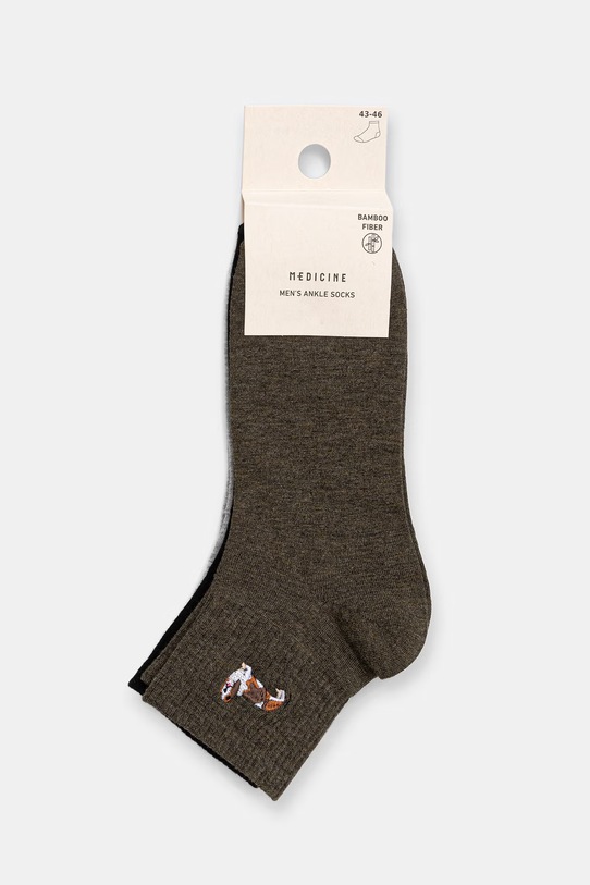 Odzież Skarpety męskie z włókna bambusowego z motywem zwierzęcym 3-pack RS26-LGM533 multicolor