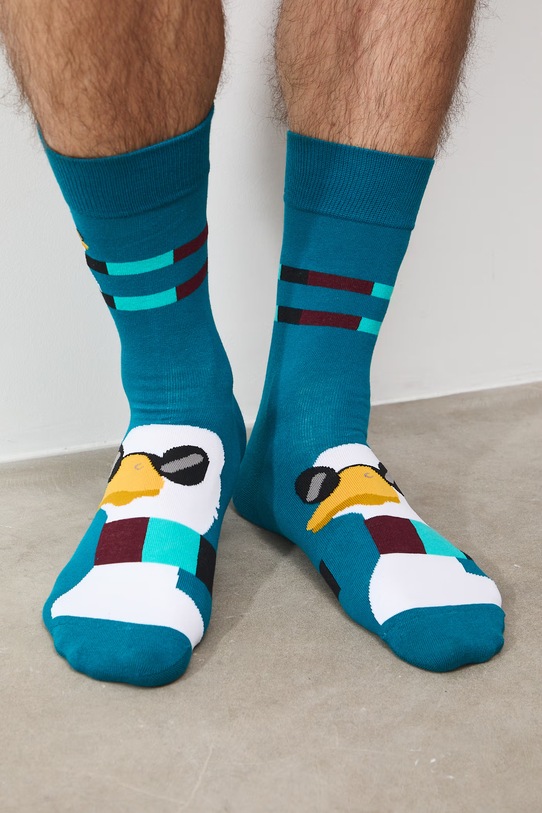 Skarpety męskie bawełniane z motywem zwierzęcym 2-pack multicolor RS26-LGM535