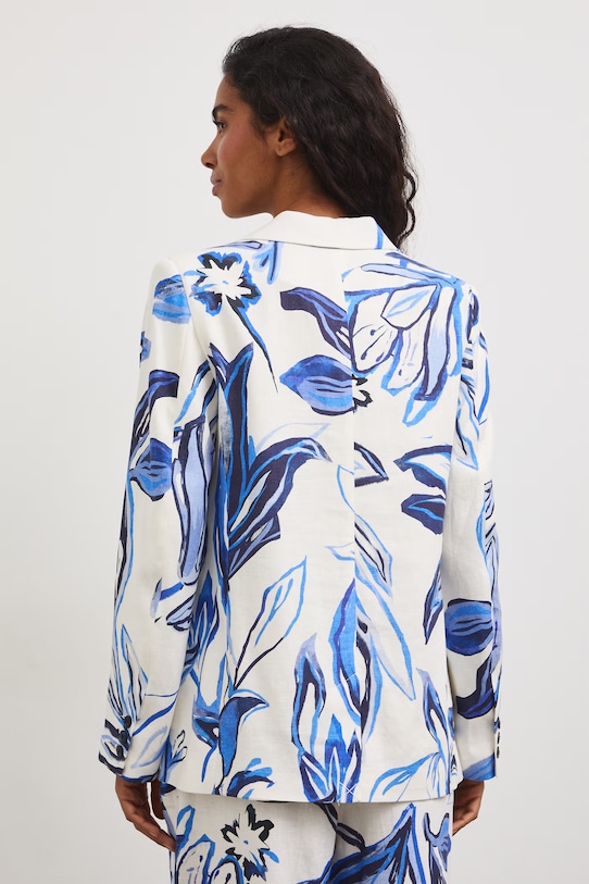 Odzież Marynarka jednorzędowa damska z dodatkiem lnu RS26-MKD801 beżowy