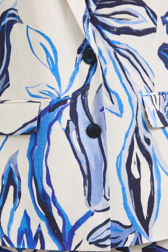 Marynarka jednorzędowa damska z dodatkiem lnu RS26-MKD801 beżowy