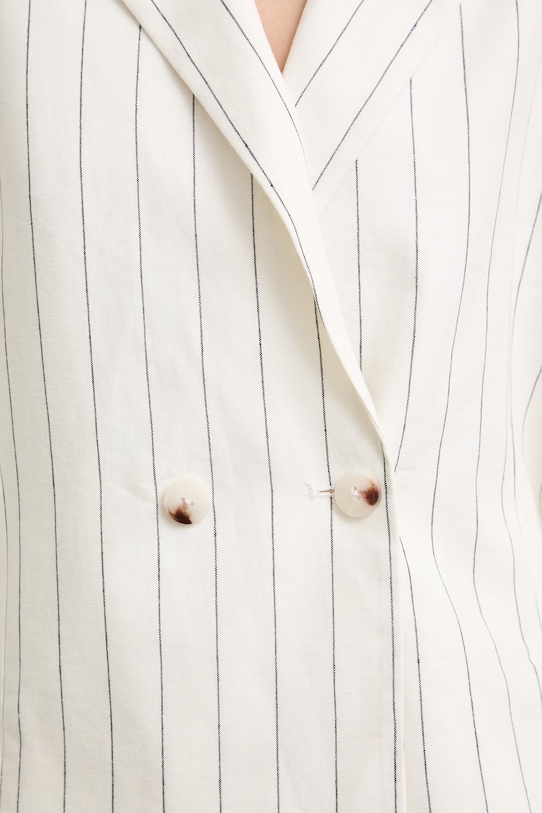 Medicine marynarka dwurzędowa damska z dodatkiem lnu RS26-MKD900 beżowy