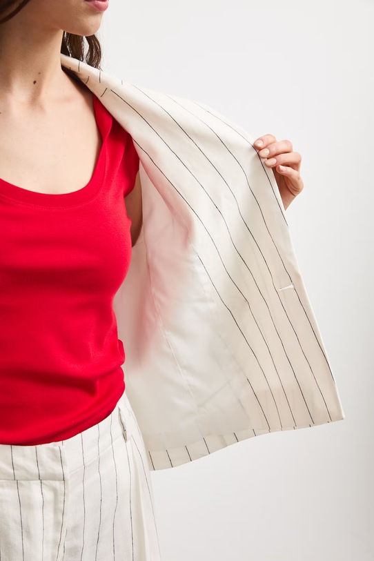 Medicine marynarka dwurzędowa damska z dodatkiem lnu RS26-MKD900