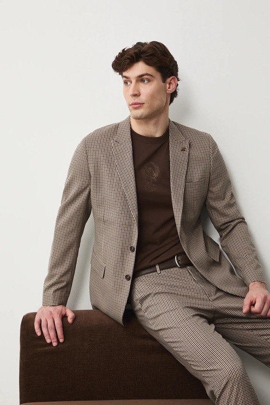 Medicine marynarka tkanina brązowy RS26-MKM323