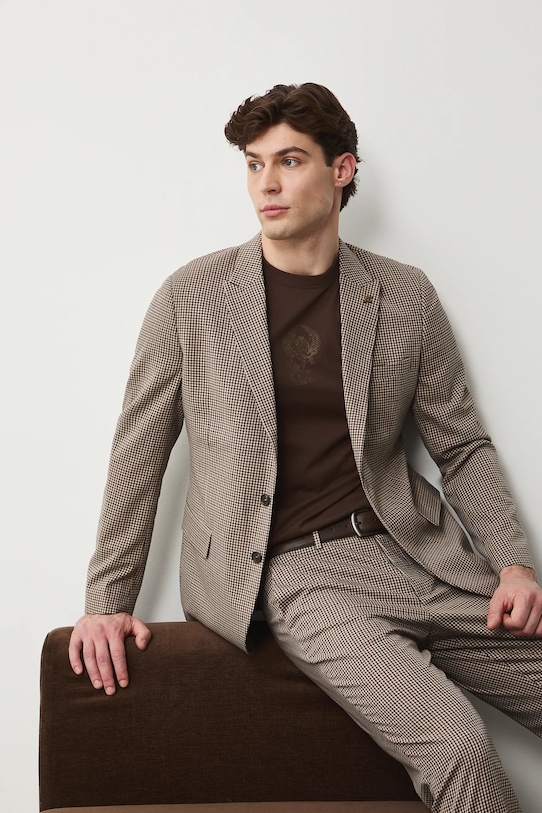 Medicine marynarka tkanina brązowy RS26-MKM323