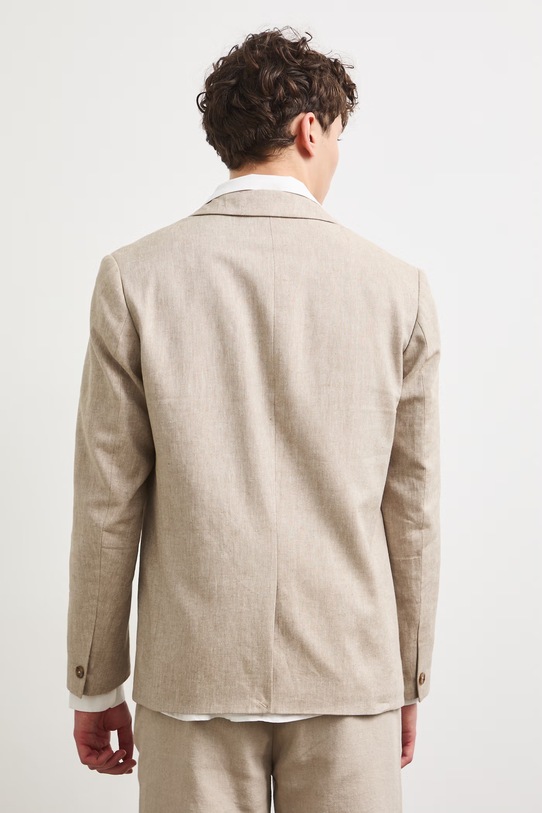 Odzież Marynarka męska z lnem RS26-MKM920 beżowy