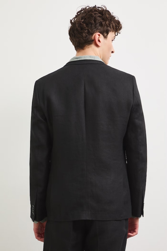 Odzież Medicine marynarka jednorzędowa męska lniana RS26-MKM921 czarny