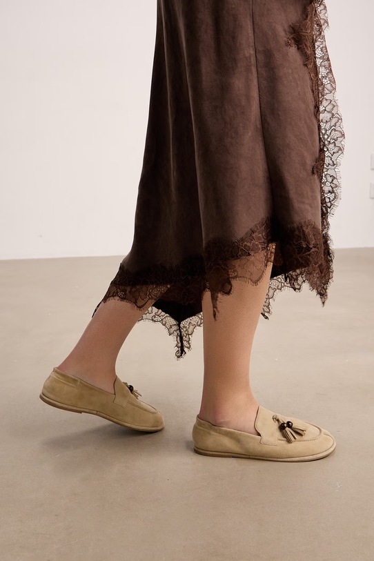 Medicine mokasíny ženské semišové béžová RS26-OBD401