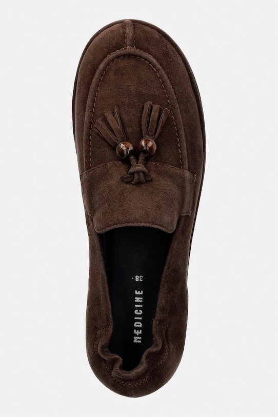 Medicine mokasyny damskie zamszowe brązowy RS26-OBD401