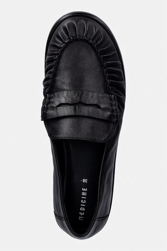 Medicine mokasyny damskie skórzane czarny RS26-OBD404