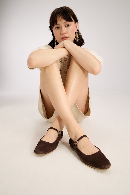 Medicine balerini piele întoarsă maro RS26-OBD410