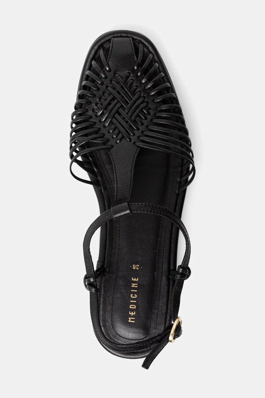 Medicine sandały damskie skórzane czarny RS26-OBD506