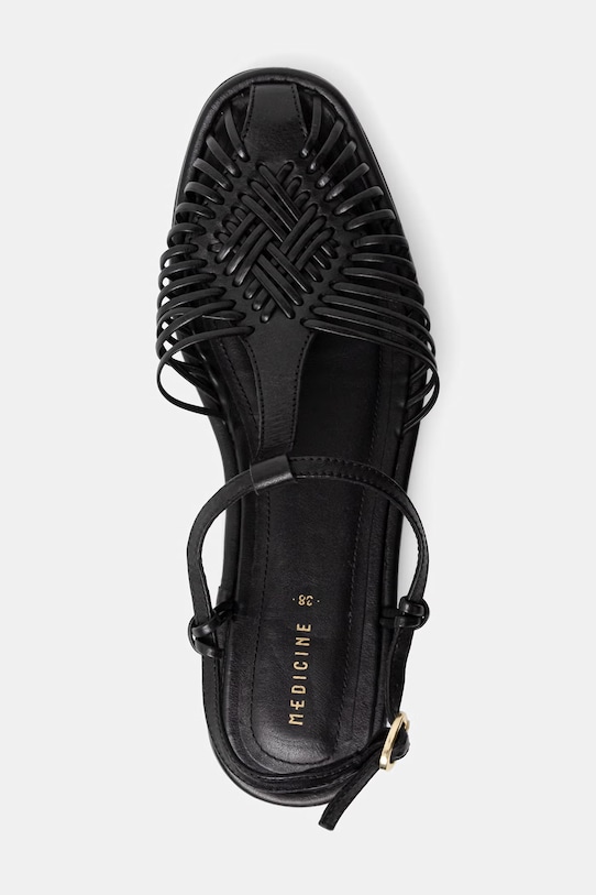 Medicine sandały damskie skórzane czarny RS26-OBD506