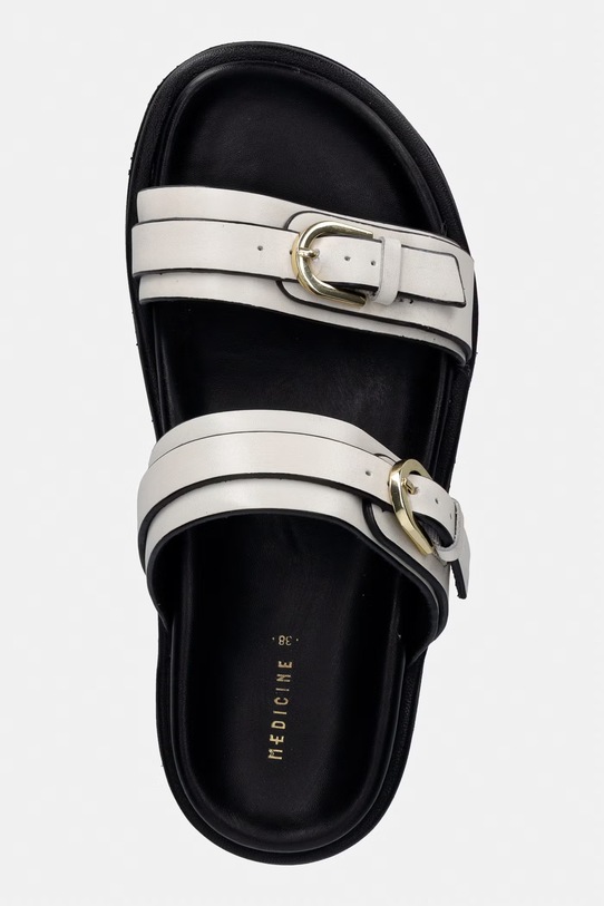 Klapki damskie skórzane beżowy RS26-OBD508