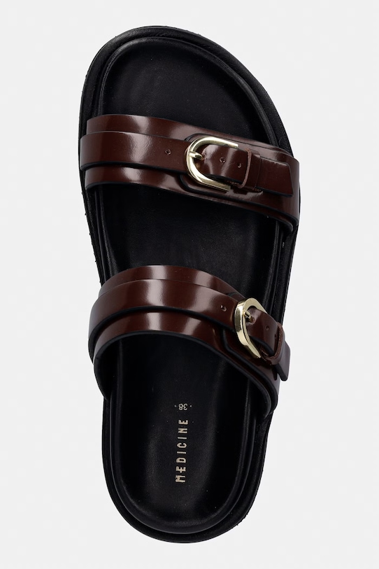 Klapki damskie skórzane RS26-OBD508 brązowy