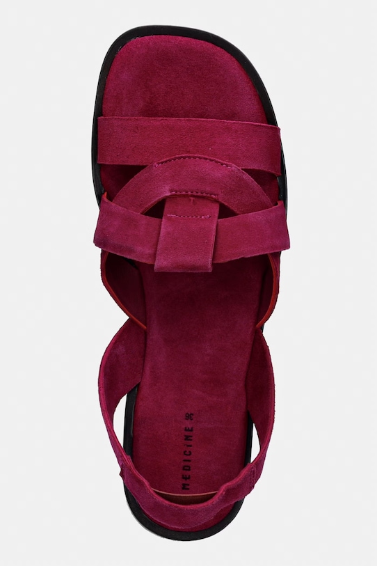 Medicine sandali tacchi piatti da donna in scamoscio rosa RS26-OBD709