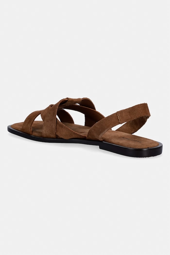 Obuwie Sandały na płaskim obcasie damskie zamszowe RS26-OBD709 brązowy
