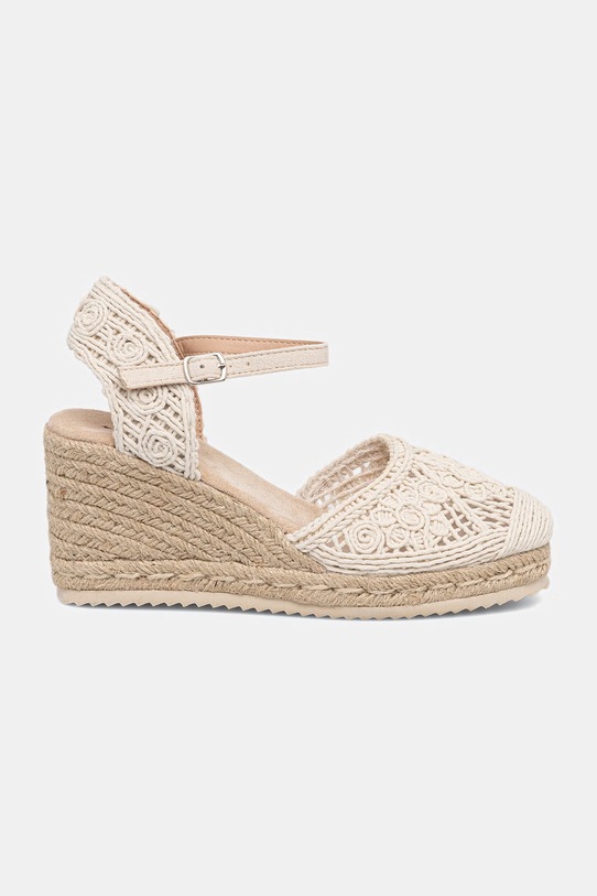 Obuwie Sandały na koturnie damskie espadrylowe RS26-OBD806 beżowy
