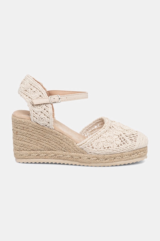 Obuwie Sandały na koturnie damskie espadrylowe RS26-OBD806 beżowy