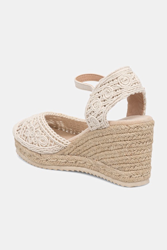 Sandały na koturnie damskie espadrylowe beżowy RS26-OBD806