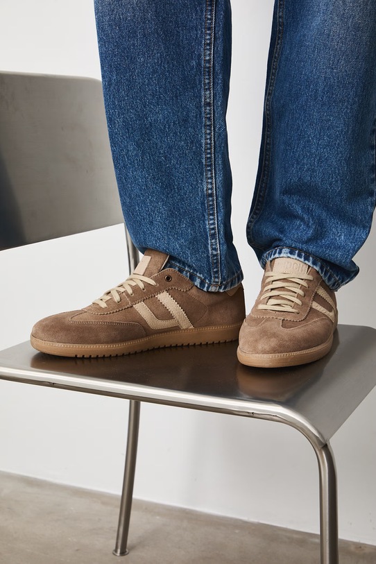 Medicine sneakersy męskie zamszowe beżowy RS26-OBM406