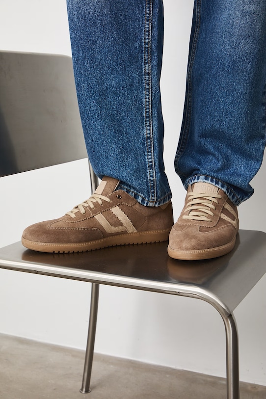 Medicine sneakersy męskie zamszowe beżowy RS26-OBM406