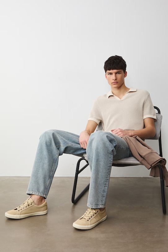 Medicine trampki męskie zamszowe beżowy RS26-OBM504