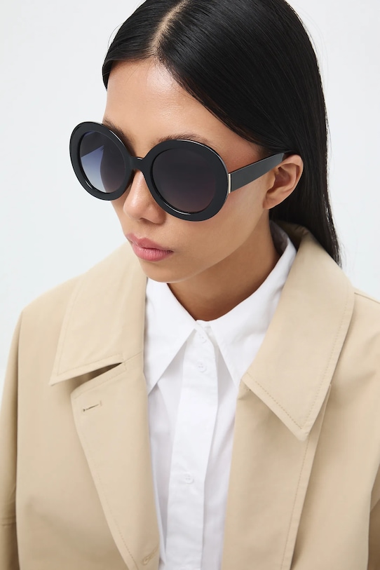 Medicine okulary przeciwsłoneczne okrągłe damskie czarny RS26-OKD300