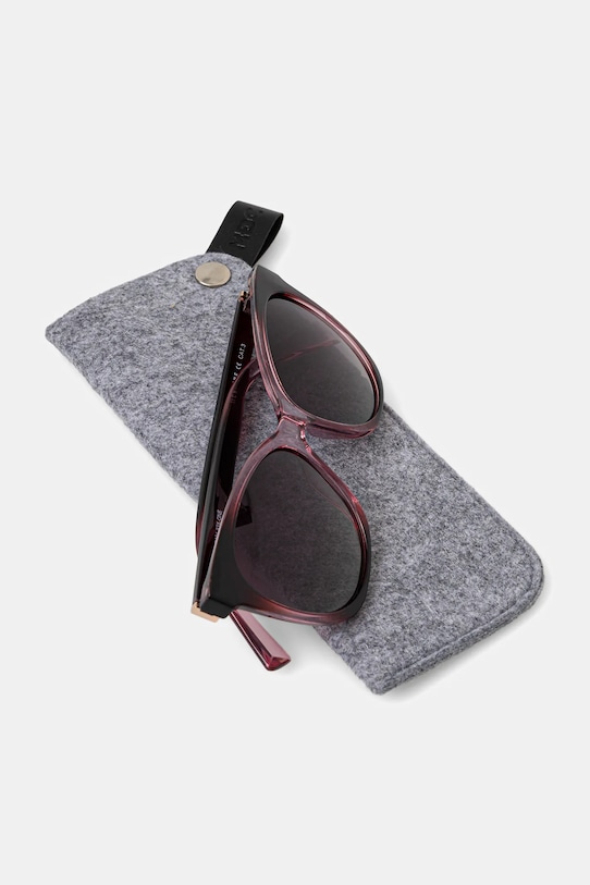 Okulary przeciwsłoneczne kocie oczy damskie bordowy RS26-OKD301