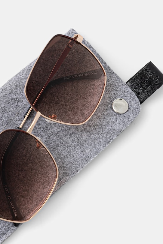 Akcesoria Medicine okulary przeciwsłoneczne kwadratowe damskie RS26-OKD904 brązowy