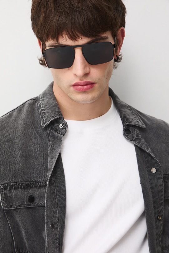 Medicine okulary przeciwsłoneczne pilotki męskie czarny RS26-OKM301