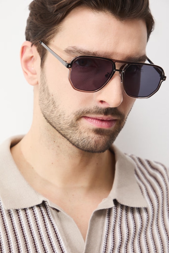 Medicine okulary przeciwsłoneczne pilotki męskie RS26-OKM502 czarny