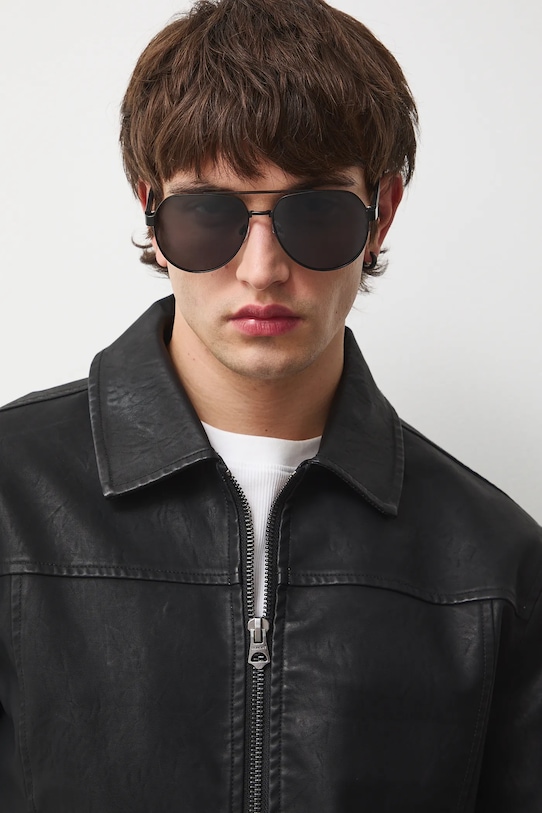 Medicine okulary przeciwsłoneczne pilotki męskie czarny RS26-OKM504