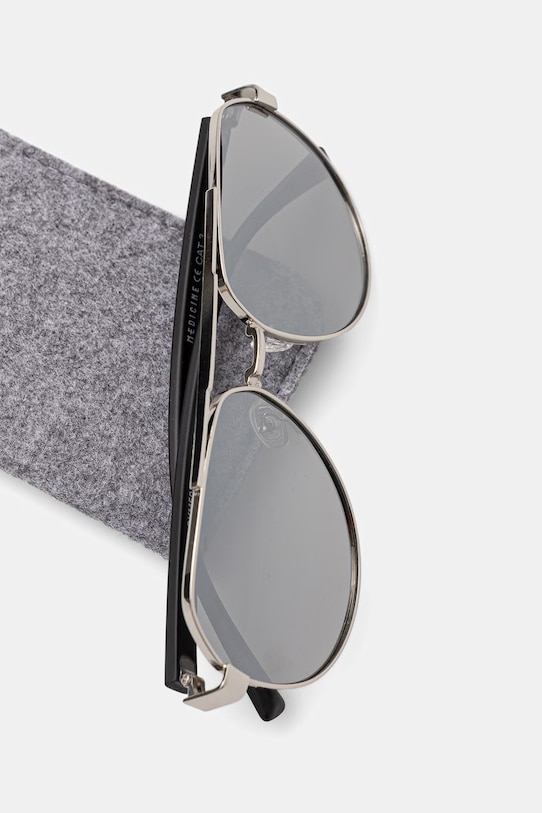 Medicine okulary przeciwsłoneczne pilotki męskie srebrny RS26-OKM504