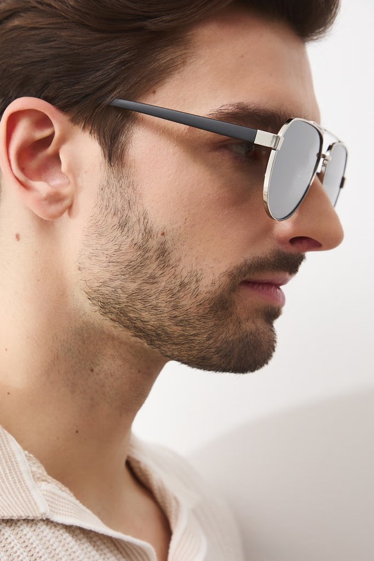 Medicine okulary przeciwsłoneczne pilotki męskie RS26-OKM504 srebrny