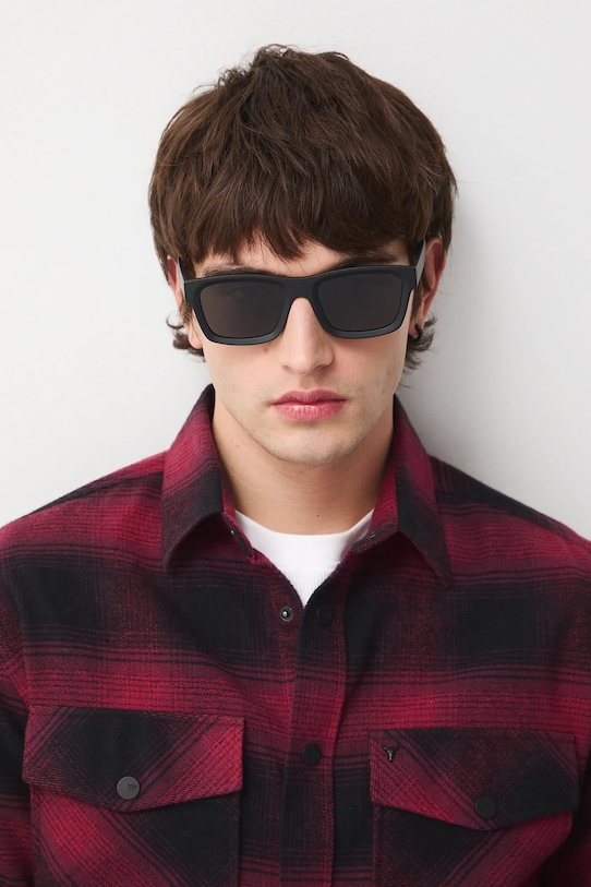 Medicine okulary przeciwsłoneczne kwadratowe męskie RS26-OKM507 czarny