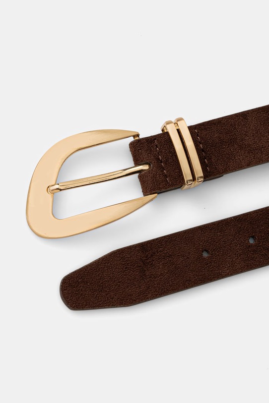 Akcesoria Pasek damski z imitacji zamszu RS26-PAD303 brązowy