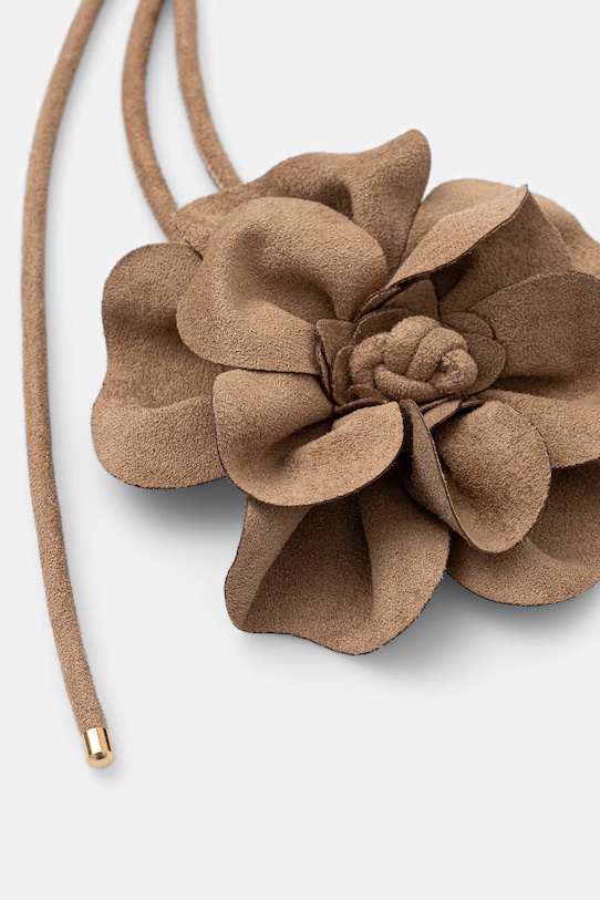 Akcesoria Pasek wiązany damski z imitacji zamszu RS26-PAD503 beżowy