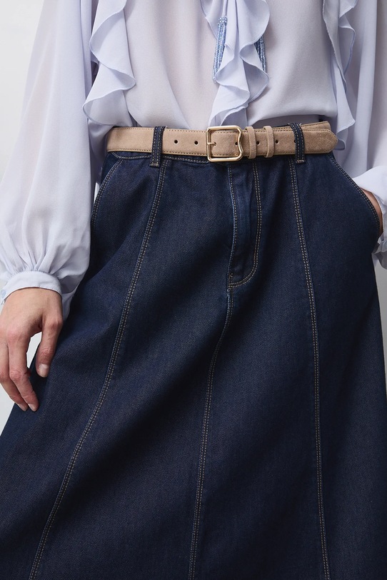 Medicine pasek damski zamszowy beżowy RS26-PAD506