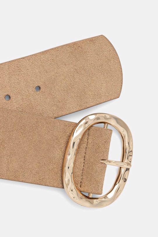 Medicine pasek damski z imitacji zamszu RS26-PAD702 beżowy RS26