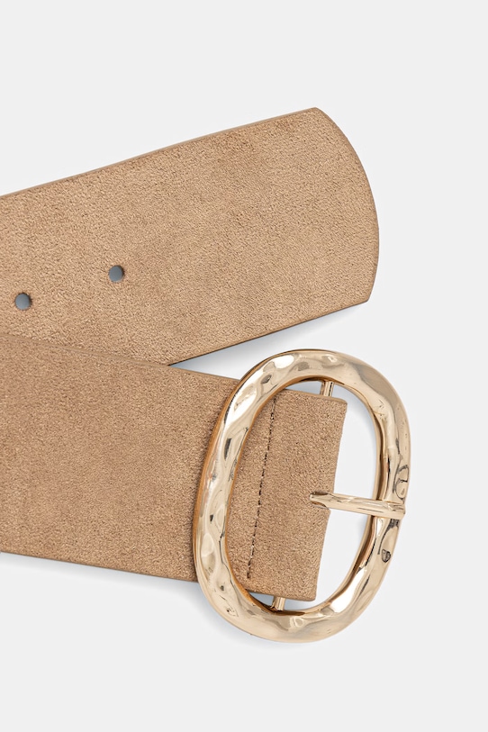 Medicine pasek damski z imitacji zamszu RS26-PAD702 beżowy RS26