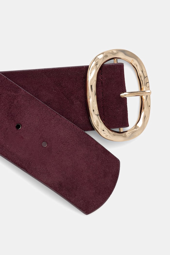 Medicine Pasek damski z imitacji zamszu RS26-PAD702 bordowy RS26