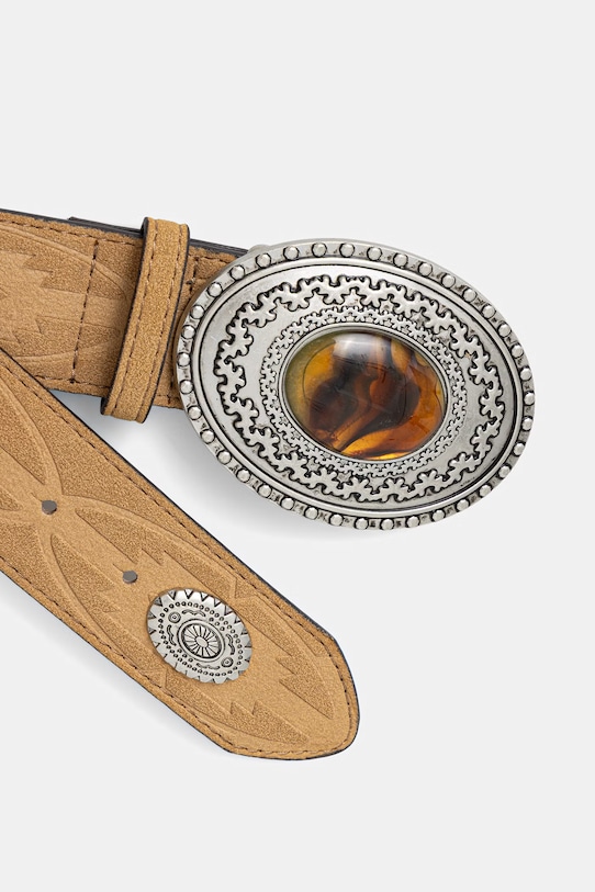 Medicine pasek damski z imitacji skóry RS26-PAD704 beżowy RS26