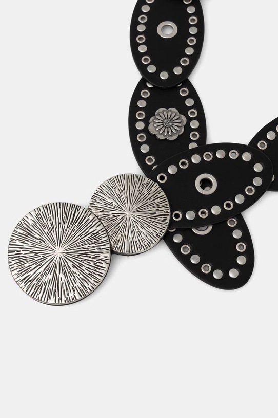 Medicine szeroki pasek damski z imitacji skóry RS26-PAD705 czarny RS26